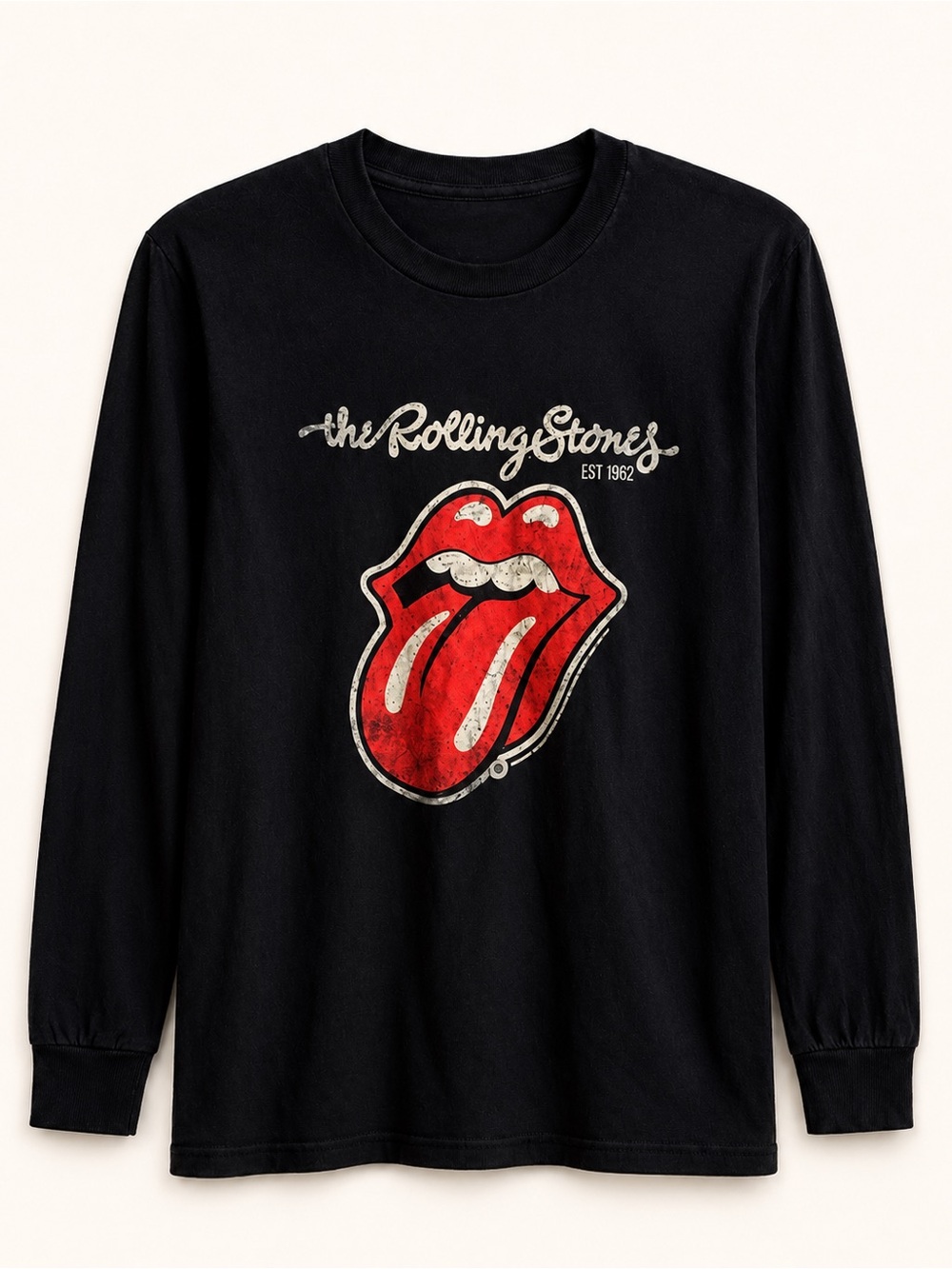 The Rolling Stones Long Sleeve Band Tee Black Graphic Shirt M